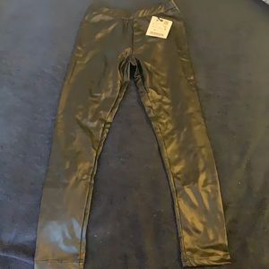 Zara Kids Girl black pleather legging